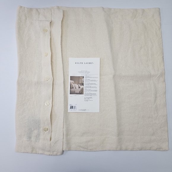 Ralph Lauren Standard Sham Foley Cream Linen 20 x 28 Neutral Natural Bedding - Picture 9 of 13